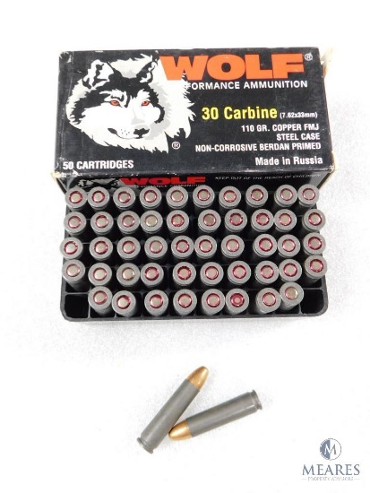 Wolf 30 Carbine 110 Gr Copper FMJ 50 Round Box