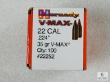 Hornady VMAX Bullets .22 Cal. .224 Dia. 35 Gr. V-Max Qty. 100 #22252