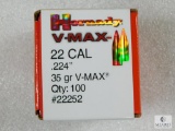 Hornady VMAX Bullets .22 Cal. .224 Dia. 35 Gr. V-Max Qty. 100 #22252