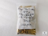 Pri Partizan PPU Primed 22 Hornet Brass Reloading 100 Count