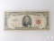 1963 $5.00 U.S. Note, Red Seal, VG-F