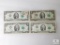 Lot of Four US $2 Small-format Notes