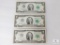 Lot of Three US $2 Small-format Notes - Neff-Simon Notes