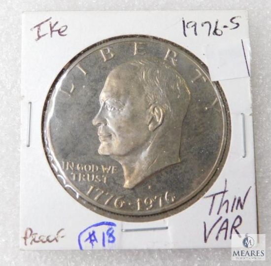 1976-S Proof Ike Dollar, Thin Variety