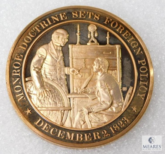 Monroe Doctrine Commem. Token, Franklin Mint, Solid Bronze