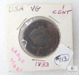 1833 VG Large Cent