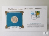 1921 Morgan Dollar with Collectible Stamps & Info Card