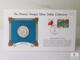 1921-D Morgan Dollar with Collectible Stamps & Info Card