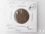 1872 Good Two Cent Piece, Rarer Date
