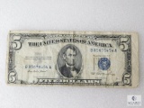 Series 1953 US $5 Silver Certificate - Small Format - Off-center Cut Error