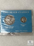 Two Silver Classics Set - Walking Liberty and Mercury Dime