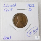 1922-D Lincoln Cent, Good