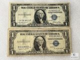 Series 1935-E and Series 1935-G US $1 Silver Certificates - Small Format - One is STAR NOTE
