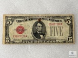 Series 1928-B US $5 United States Note - Red Seal