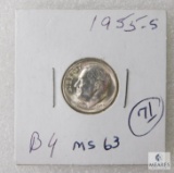 1955-S MS63 Roosevelt Dime