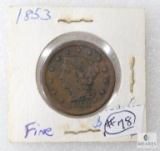 1853 Fine, Large Cent