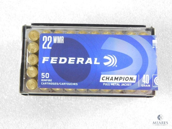 50 Rounds Federal .22 Magnum Ammo. 40 Grain FMJ
