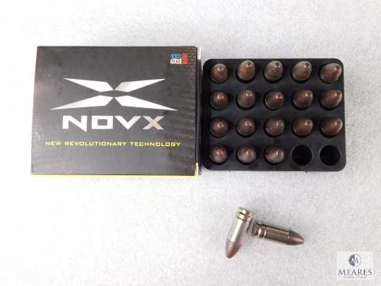 20 Rounds NOVX 9mm 65 Grain Self Defense Ammo. 1800 FPS