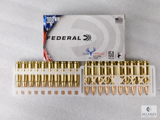 20 Rounds Federal .308 Winchester Ammo. 150 Grain Soft Point
