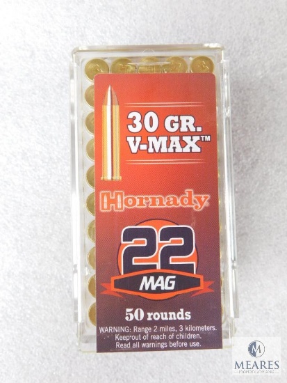50 Rounds Hornady .22 Magnum Ammo. 30 Grain VMAX