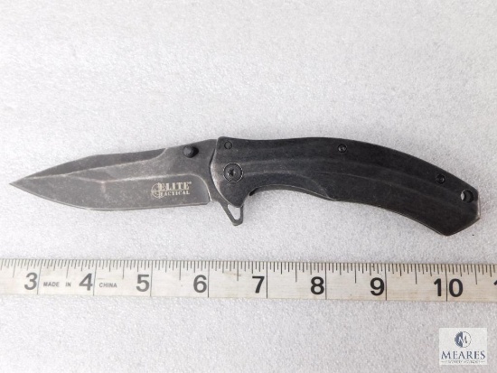 New Elite Tactical Folder With Stonewash Finish