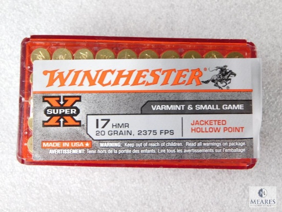 50 Rounds Winchester .17HMR Ammo. 20 Grain