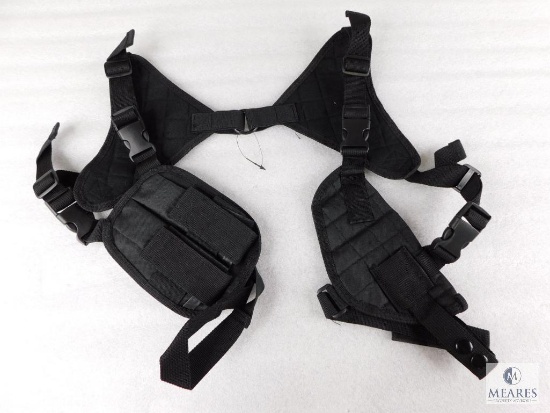 New Ambidextrous Tactical Shoulder Holster With Double Mag Pouch