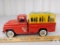 Buddy L Tin Red Traveling Zoo Truck Complete with Animals and Cages