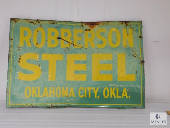 Metal Sign Robberson Steel, Oklahoma City, Oklahoma