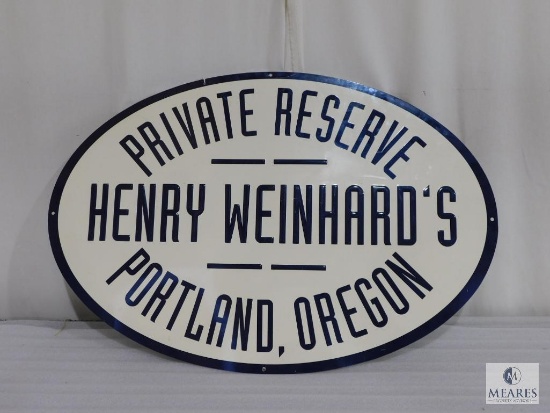 Private Reserve Henry Weinhard's Portland, Oregon Metal Sign
