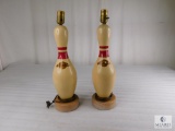 Bowling Pin Lamps Set of Two