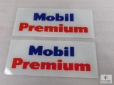 Two Vintage Glass Gas Pump Advertisement Mobil Premium