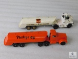 Two Die-Cast Phillips 66 Tanker Trucks