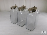 Set of Three Glass Decanters