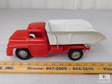 Buddy L Red Plastic Dump Truck with Tin Dump Bed