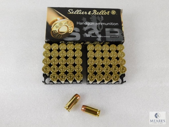 Sellier & Bellot .45 ACP 230 Gr. JHP Ammo