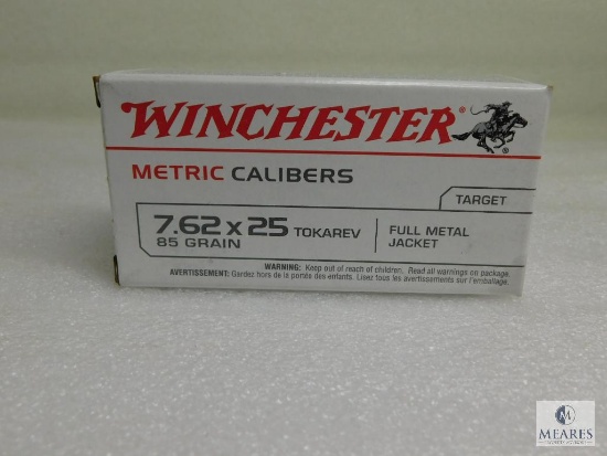 Winchester 7.62x25 Tokarev Ammo 85 Gr. FMJ