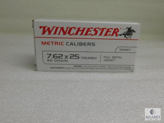 Winchester 7.62x25 Tokarev Ammo 85 Gr. FMJ