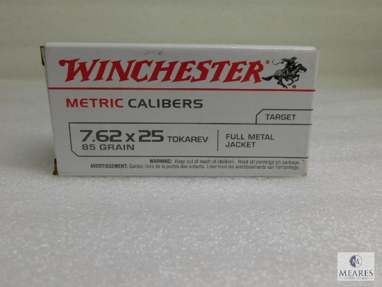 Winchester 7.62x25 Tokarev Ammo 85 Gr. FMJ