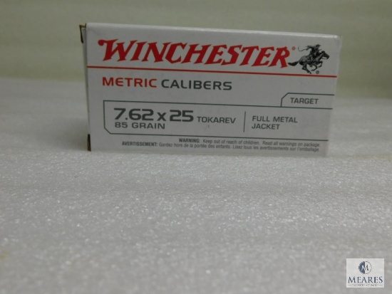 Winchester 7.62x25 Tokarev Ammo 85 Gr. FMJ