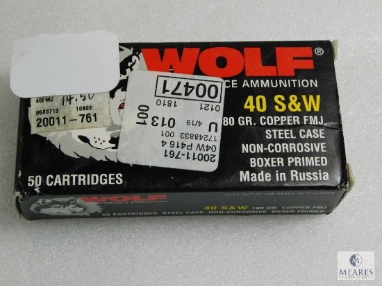 Wolf .40 S&W 180 Grain FMJ Ammo