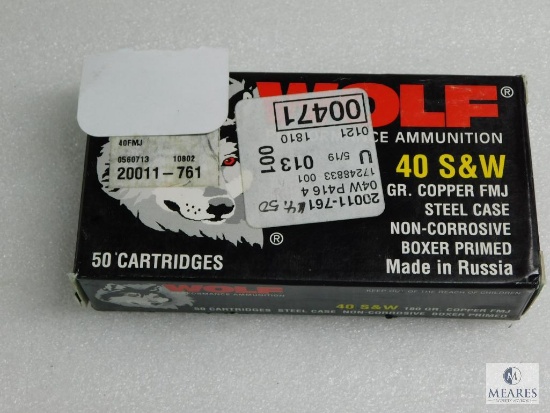 Wolf .40 S&W 180 Grain FMJ Ammo