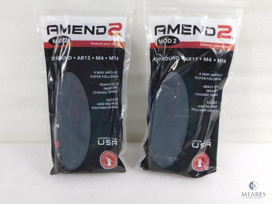 Two Amend 2 Mod 2 AR15 Style 30 Round Magazines