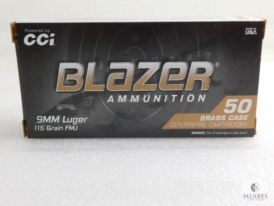 CCI Blazer Brass Case 9mm Luger 115 Gr. FMJ Ammo