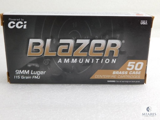 CCI Blazer Brass Case 9mm Luger 115 Gr. FMJ Ammo