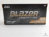 CCI Blazer Brass Case 9mm Luger 115 Gr. FMJ Ammo