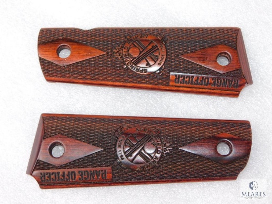Springfield Armory Checkered Cocobolo 1911 Wood Grip Panels "Range Officer"