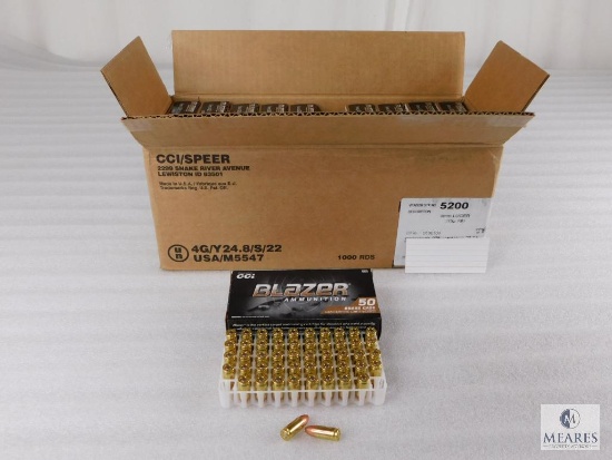 CCI Blazer 9mm 115 Grain FMJ Ammo Case of 1,000 Rounds