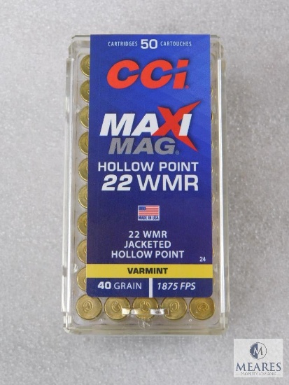 CCI Maxi Mag .22WMR Hollow Point Ammo. 40 Grain Hollow Point