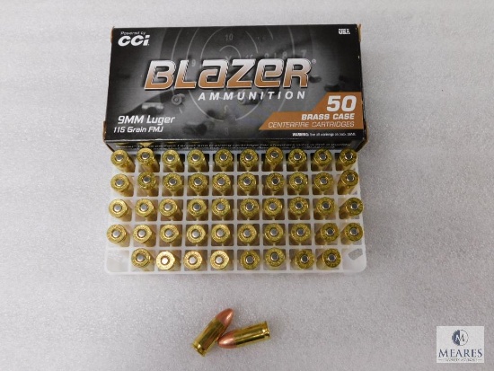 CCi Blazer 9mm Ammo 50 Rounds 115 Grain FMJ